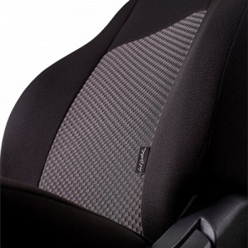 5 399 р. Чехлы сидений Lord Autofashion Дублин (жаккард, 60/40, раздельное заднее сиденье и спинка, 2Г-образ. подголовника) Ford Fusion 1 хэтчбэк дорестайлинг (2002-2005) (Чёрный, стежок серый)  с доставкой в г. Чебоксары. Увеличить фотографию 2