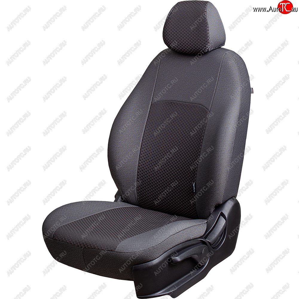 5 399 р. Чехлы сидений Lord Autofashion Дублин (жаккард, 60/40, раздельная спинка, 2Г-образ. подголовника) Hyundai Solaris RBr седан дорестайлинг (2010-2014) (Серый, стежок серый)  с доставкой в г. Чебоксары