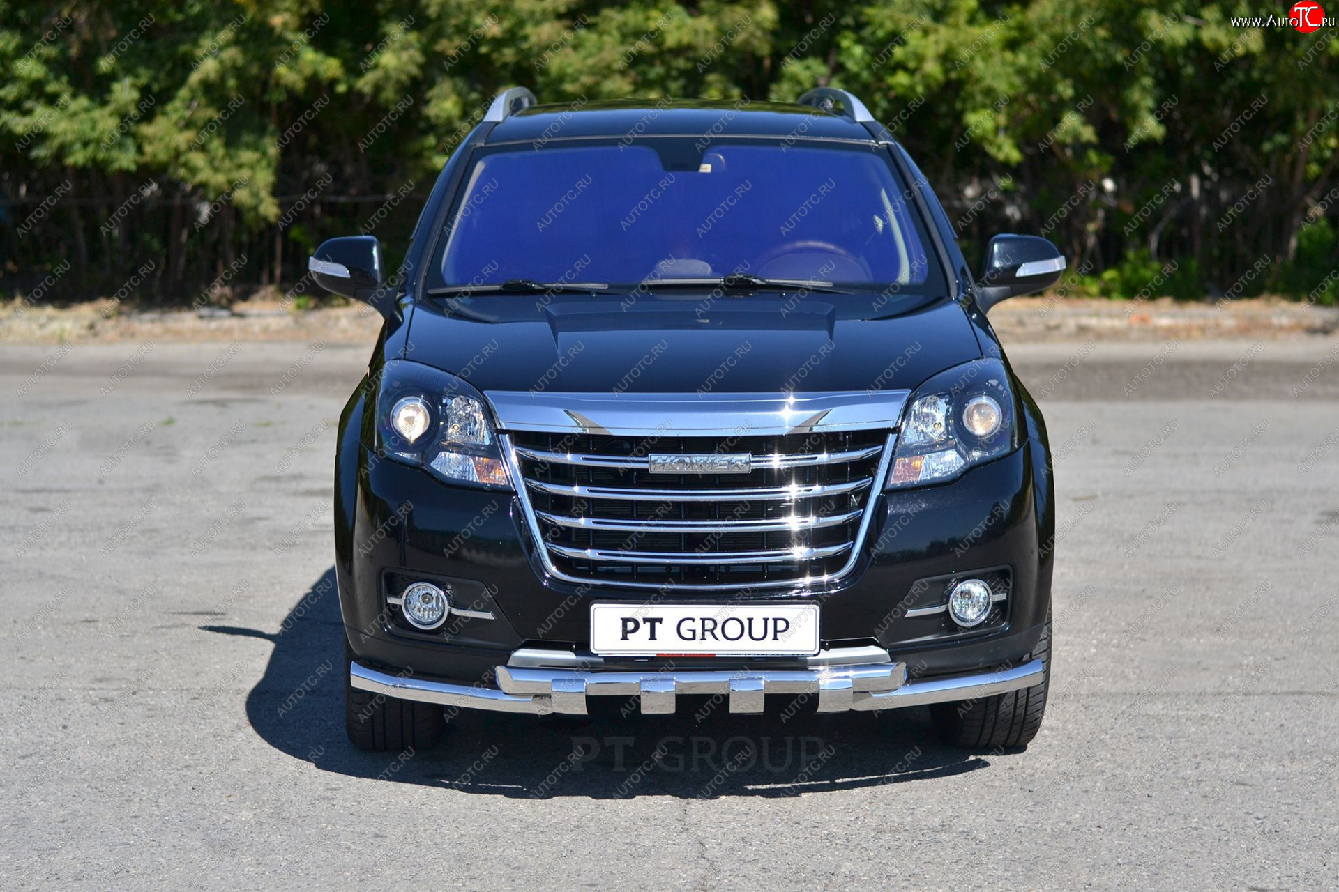 24 899 р. Защита переднего бампера (двойная с зубьями, Ø63/63 мм) Petroil Tuning  Great Wall Hover H3 (2017-2025) (нержавейка полированна)  с доставкой в г. Чебоксары