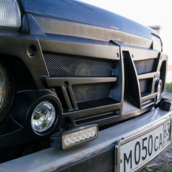 1 259 р. Декоративная решетка радиатора Autodemic (с противотуманками) Лада нива 4х4 2121-80 ФОРА (1995-2011)  с доставкой в г. Чебоксары. Увеличить фотографию 2
