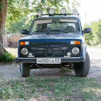 1 259 р. Декоративная решетка радиатора Autodemic (с противотуманками) Лада нива 4х4 2121-80 ФОРА (1995-2011)  с доставкой в г. Чебоксары. Увеличить фотографию 5