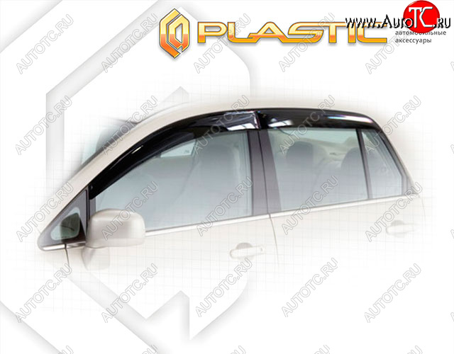 2 219 р. Ветровики дверей CA-Plastic Nissan Tiida Latio C11 седан (2004-2012) (Classic полупрозрачный, Крепление на клипсы)  с доставкой в г. Чебоксары