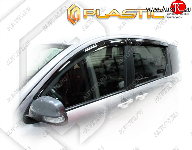 2 199 р. Дефлектора окон (Dice) CA-Plastic Toyota Sienta Dice хэтчбек 5 дв. (2011-2015) (Classic полупрозрачный, Без хром. молдинга)  с доставкой в г. Чебоксары