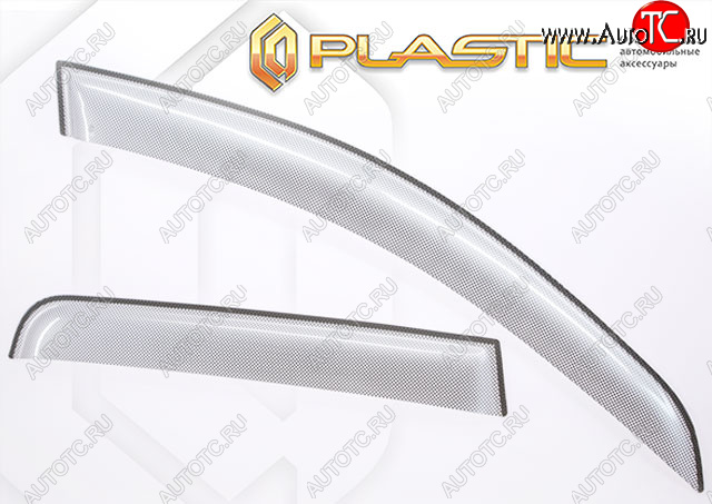 2 399 р. Дефлектора окон CA-Plastic Isuzu D-Max RT85 DoubleCab дорестайлинг (2011-2017) (Шелкография серебро, Без хром. молдинга)  с доставкой в г. Чебоксары