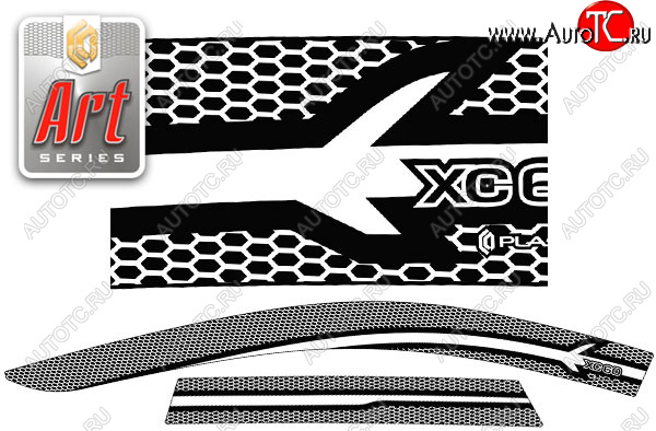 2 199 р. Ветровики дверей CA-Plastic  Volvo XC60 (2017-2022) (Серия Art белая, без хром. молдинга)  с доставкой в г. Чебоксары