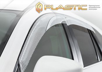 2 199 р. Ветровики дверей CA-Plastic  Renault Logan  2 (2018-2025) рестайлинг (Серия Art белая)  с доставкой в г. Чебоксары. Увеличить фотографию 2