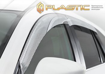 2 199 р. Ветровики дверей CA-Plastic  Toyota RAV4  XA30 (2010-2013) 5 дв. 2-ой рестайлинг (Серия Art серебро, без хром. молдинга, крепление скотч)  с доставкой в г. Чебоксары. Увеличить фотографию 2