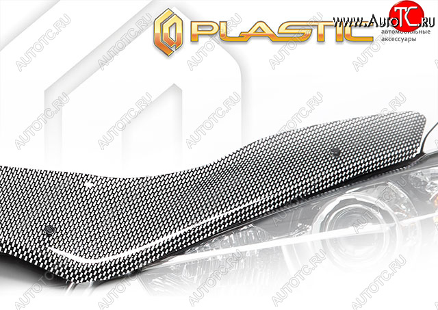 3 589 р. Дефлектор капота CA-Plastic Exclusive Hyundai Terracan HP рестайлинг (2004-2007) (Шелкография карбон серебро)  с доставкой в г. Чебоксары
