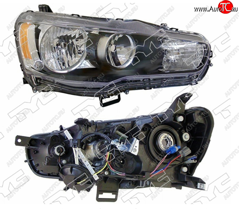 9 699 р. Правая фара (под электрокорректор, Евросвет) TYC Mitsubishi Lancer 10 CY седан дорестайлинг (2007-2010)  с доставкой в г. Чебоксары