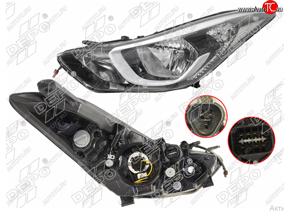 13 999 р. Левая фара (под корректор) DEPO Hyundai Elantra MD рестайлинг (2013-2016)  с доставкой в г. Чебоксары