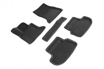 5 699 р. Коврики в салон EVA (3D, ромб, чёрные) Seintex BMW 5 серия F10 рестайлинг, седан (2013-2017)  с доставкой в г. Чебоксары. Увеличить фотографию 2