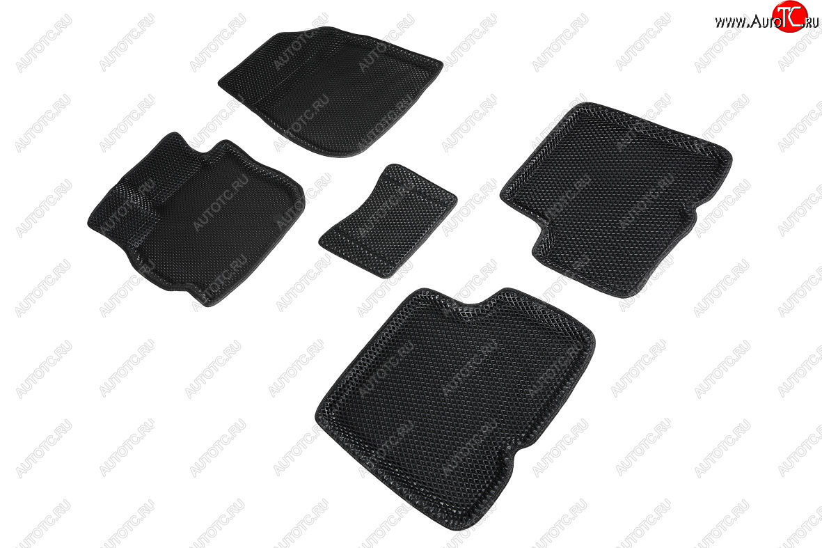 4 849 р. Коврики в салон EVA (3D, ромб, чёрные) Seintex Nissan Almera G15 седан (2012-2019)  с доставкой в г. Чебоксары