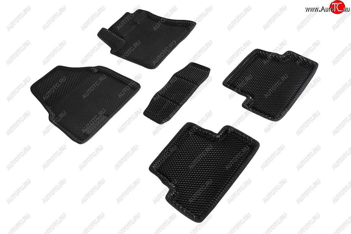 5 399 р. Коврики в салон EVA (3D, ромб, чёрные) Seintex Nissan Qashqai +2 1 J10 рестайлинг (2010-2014)  с доставкой в г. Чебоксары