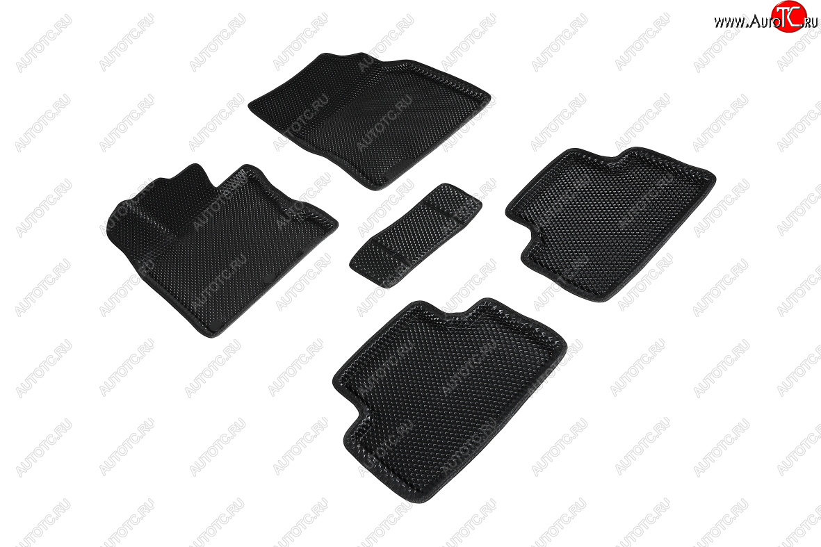 5 399 р. Коврики в салон EVA (3D, ромб, чёрные) Seintex Nissan Qashqai 2 J11 дорестайлинг (2013-2019)  с доставкой в г. Чебоксары