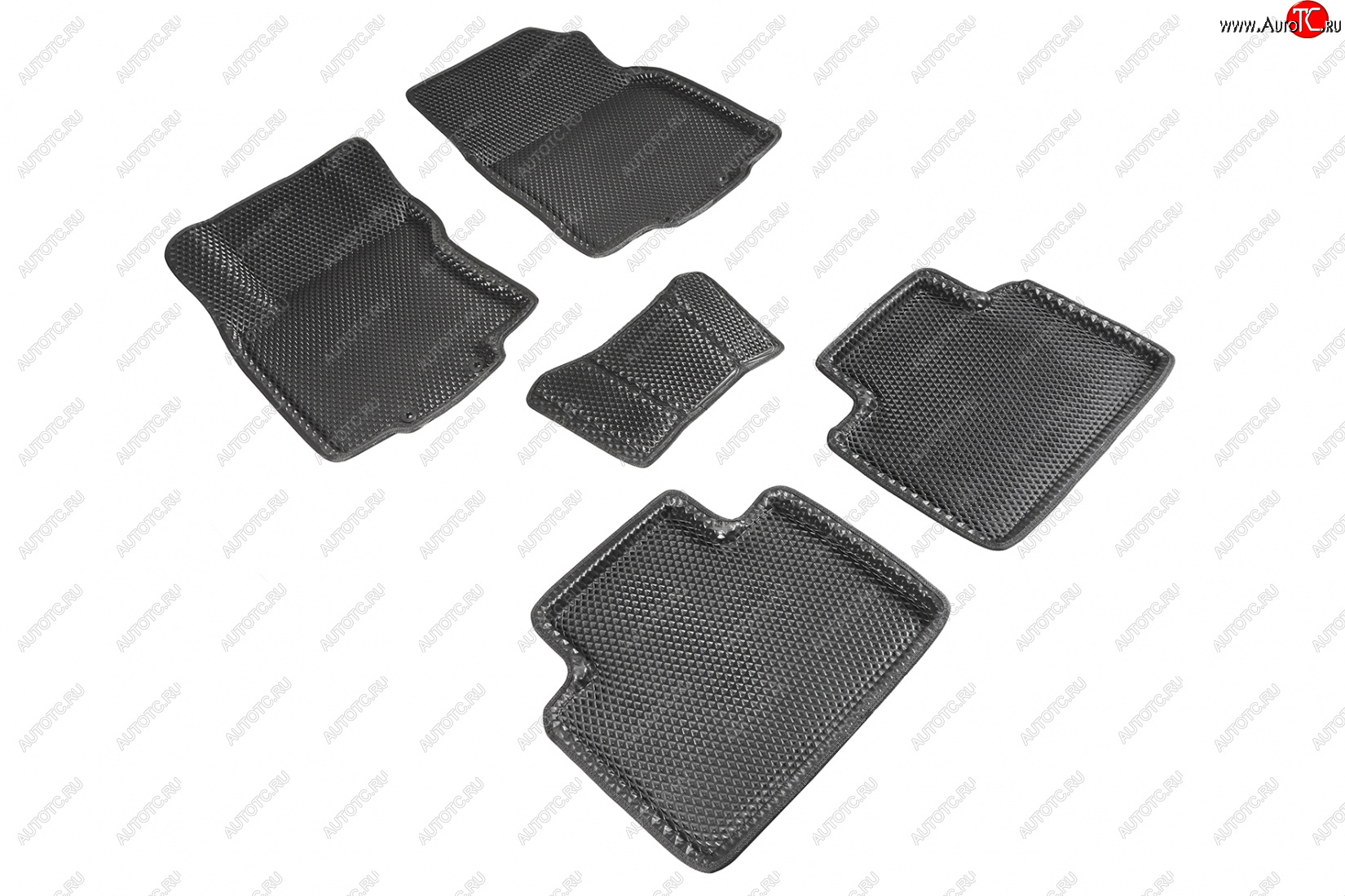 5 399 р. Коврики в салон EVA (3D, ромб, чёрные) Seintex Nissan X-trail 3 T32 дорестайлинг (2013-2018)  с доставкой в г. Чебоксары