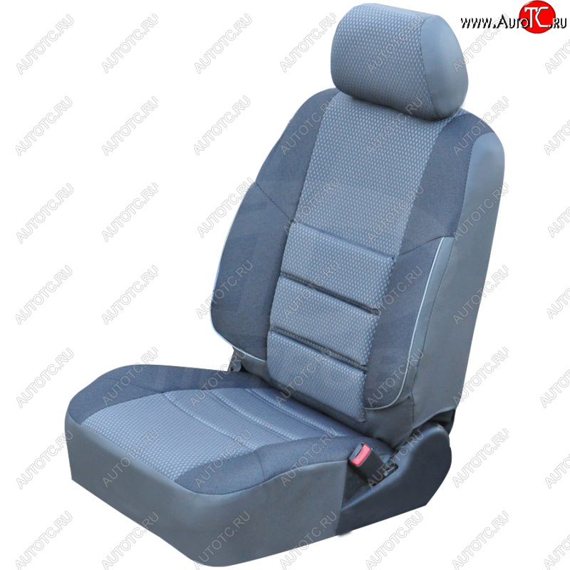 3 999 р. Чехлы (экокожа-жаккард) Петров А10 BYD F3 хэтчбек (2005-2014) (Серый)  с доставкой в г. Чебоксары