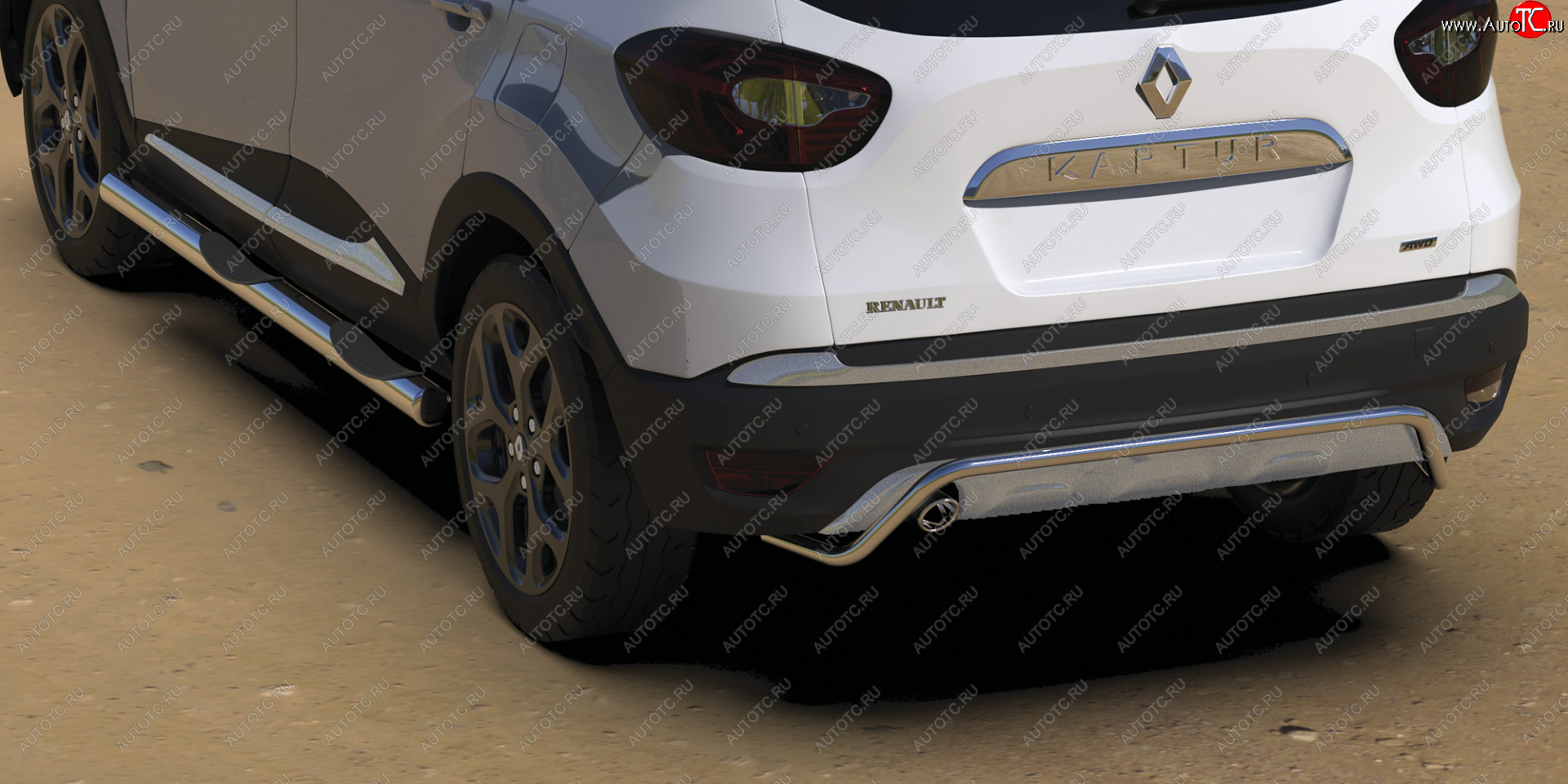 17 849 р. Защита заднего бампера (диаметр 42 мм) Arbori Renault Kaptur дорестайлинг (2016-2020)  с доставкой в г. Чебоксары