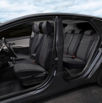 13 849 р. Чехлы на сиденья (экокожа, 40/60) Автопилот Audi A3 8P1 хэтчбэк 3 дв. дорестайлинг (2003-2005) (черный/темно-серый)  с доставкой в г. Чебоксары. Увеличить фотографию 8