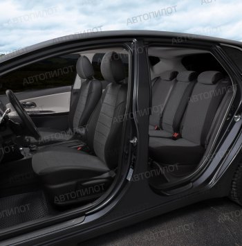 13 849 р. Чехлы на сиденья (экокожа/велюр, 40/60) Автопилот Audi A3 8P1 хэтчбэк 3 дв. дорестайлинг (2003-2005) (черный/федерер)  с доставкой в г. Чебоксары. Увеличить фотографию 8