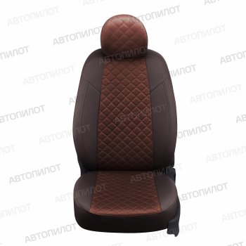 14 449 р. Чехлы сидений (экокожа/алькантара, сплошная) Автопилот Ромб Audi A4 B7 седан (2004-2008) (шоколад)  с доставкой в г. Чебоксары. Увеличить фотографию 4