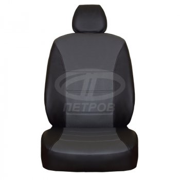 5 699 р. Чехлы сидений (экокожа, Titanium Тrend Sport) ПЕТРОВ Орегон Ford Focus 3 хэтчбэк рестайлинг (2014-2019) (черный/серый)  с доставкой в г. Чебоксары. Увеличить фотографию 2
