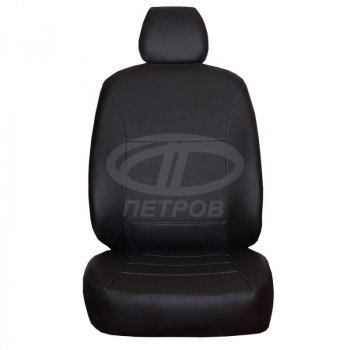 5 699 р. Чехлы сидений (экокожа) ПЕТРОВ Орегон Hyundai Solaris RBr хэтчбэк рестайлинг (2014-2017) (Черный)  с доставкой в г. Чебоксары. Увеличить фотографию 2