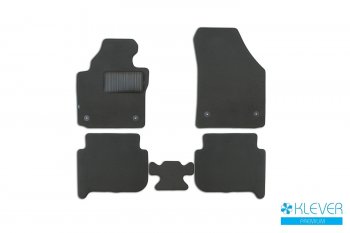 Коврики салона (текстиль) Klever Premium Volkswagen Touran  1T (2006-2015) 1-ый рестайлинг минивэн, 2-ой рестайлинг минивэн (Чёрные)
