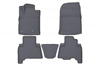 Комплект ковриков в салон Kvest 3D (полистар основа - серая, кант - чёрный) Toyota Land Cruiser Prado  J150 (2013-2025) 1-ый рестайлинг, 2-ой рестайлинг, 3-ий рестайлинг