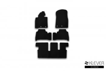 Коврики салона (7 мест, текстиль) Klever Econom Toyota Land Cruiser 200 дорестайлинг (2007-2012) (Чёрные)