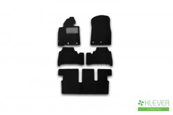 Комплект ковриков в салон (АКПП, 7 мест, чёрные, текстиль) Klever Standard Toyota Land Cruiser  200 (2007-2021) дорестайлинг, 1-ый рестайлинг, 2-ой рестайлинг