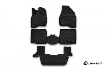 Комплект ковриков в салон FORD 3D (полиуретан, чёрные) Ford Explorer  U502 (2015-2019) 1-ый рестайлинг, 5 дв., 2-ой рестайлинг, 5 дв.
