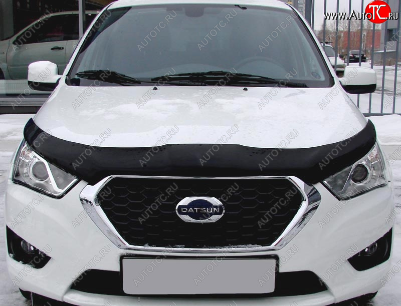 4 599 р. Дефлектор капота SIM Datsun on-DO седан дорестайлинг (2014-2019)  с доставкой в г. Чебоксары