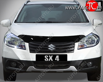4 599 р. Дефлектор капота SIM Suzuki SX4 GYA,GYB  рестайлинг, хэтчбэк (2010-2016)  с доставкой в г. Чебоксары