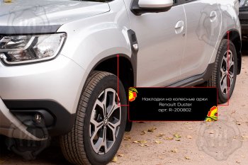 1 309 р. Передняя левая накладка на колесные арки Вариант 2 Русская Артель Renault Duster HM рестайлинг (2021-2024) (Поверхность текстурная)  с доставкой в г. Чебоксары. Увеличить фотографию 2