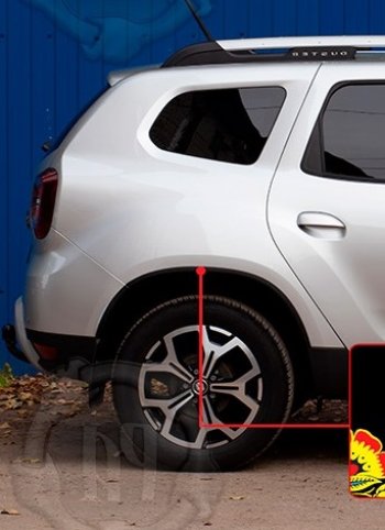 1 539 р. Задняя правая накладка на колесные арки Вариант 2 Русская Артель Renault Duster HM рестайлинг (2021-2024) (Поверхность текстурная)  с доставкой в г. Чебоксары. Увеличить фотографию 2