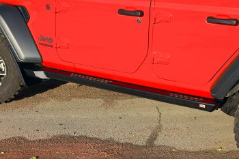 73 659 р. Защита порогов с подножкой РИФ  Jeep Wrangler  JL (2018-2024) 3 дв. дорестайлинг  с доставкой в г. Чебоксары. Увеличить фотографию 3