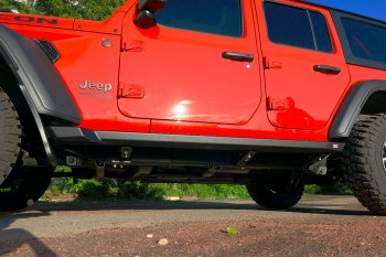 73 659 р. Защита порогов с подножкой РИФ  Jeep Wrangler  JL (2018-2024) 3 дв. дорестайлинг  с доставкой в г. Чебоксары. Увеличить фотографию 4
