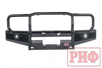 67 649 р. Бампер передний силовой РИФ  Toyota Land Cruiser  J70 (2014-2015) 5 дв. 3-ий рестайлинг (С дополнительными фарами и защитной дугой, под штатную лебедку и расширители арок)  с доставкой в г. Чебоксары. Увеличить фотографию 2