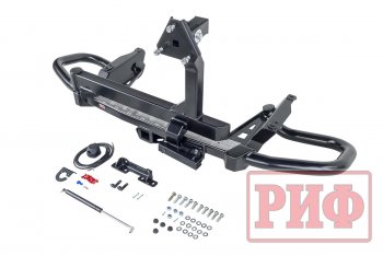 89 079 р. Бампер силовой задний РИФ  Toyota Land Cruiser Prado  J150 (2009-2020) дорестайлинг, 1-ый рестайлинг, 2-ой рестайлинг (С квадратом под фаркоп, калиткой и подсветкой номера)  с доставкой в г. Чебоксары. Увеличить фотографию 2