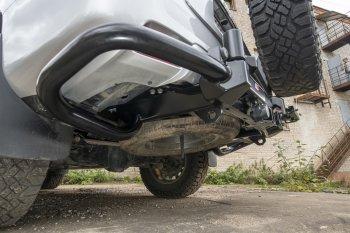 89 079 р. Бампер силовой задний РИФ  Toyota Land Cruiser Prado  J150 (2009-2020) дорестайлинг, 1-ый рестайлинг, 2-ой рестайлинг (С квадратом под фаркоп, калиткой и подсветкой номера)  с доставкой в г. Чебоксары. Увеличить фотографию 7