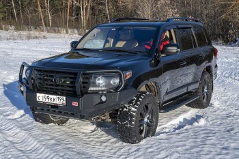 75 559 р. Бампер передний силовой РИФ  Toyota Land Cruiser  200 (2007-2015) дорестайлинг, 1-ый рестайлинг (С дополнительными фарами, защитной дугой и защитой бачка омывателя)  с доставкой в г. Чебоксары. Увеличить фотографию 2