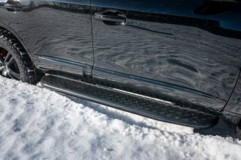 62 039 р. Защита порогов с подножкой (на а/м без гидроподвески) РИФ  Toyota Land Cruiser  200 (2007-2015) дорестайлинг, 1-ый рестайлинг  с доставкой в г. Чебоксары. Увеличить фотографию 2