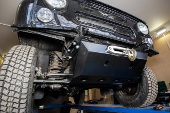 23 379 р. Площадка для скрытой установки лебёдки под штатный бампер с защитой рулевых тяг РИФ  Уаз 315195 Хантер (2003-2025)  с доставкой в г. Чебоксары. Увеличить фотографию 10