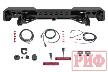 55 269 р. Бампер задний силовой РИФ Isuzu D-Max RT85,TFR SingleCab рестайлинг (2015-2021) (С квадратом под фаркоп и фонарями, стандарт)  с доставкой в г. Чебоксары. Увеличить фотографию 4