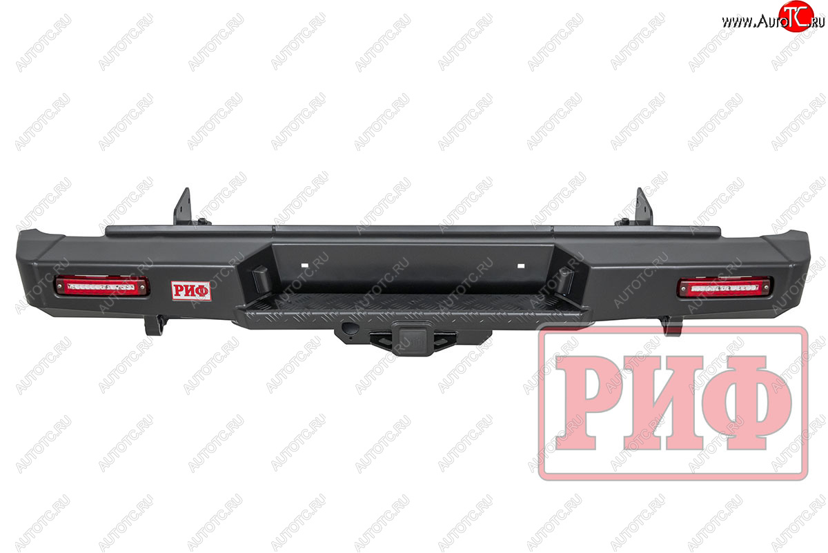 55 269 р. Бампер задний силовой РИФ Isuzu D-Max RT85,TFR SingleCab рестайлинг (2015-2021) (С квадратом под фаркоп и фонарями, стандарт)  с доставкой в г. Чебоксары