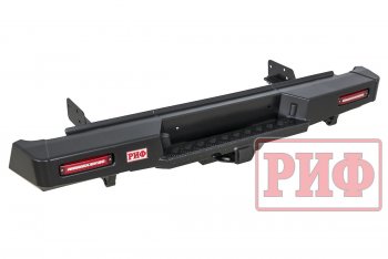 55 269 р. Бампер задний силовой РИФ Isuzu D-Max RT85,TFR SingleCab рестайлинг (2015-2021) (С квадратом под фаркоп и фонарями, стандарт)  с доставкой в г. Чебоксары. Увеличить фотографию 2