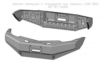 45 999 р. Бампер передний силовой РИФ  Mitsubishi L200  4 - Pajero Sport  PB (С защитой бачка омывателя)  с доставкой в г. Чебоксары. Увеличить фотографию 3