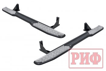 46 869 р. Защита порогов с подножкой РИФ  Mitsubishi L200  4 (2006-2016)  дорестайлинг,  рестайлинг  с доставкой в г. Чебоксары. Увеличить фотографию 2
