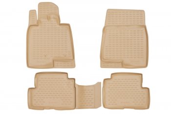 Коврики в салон Element (полиуретан) Mitsubishi Pajero  4 V80 (2006-2014) дорестайлинг, 3 дв. 1-ый рестайлинг (Бежевые)