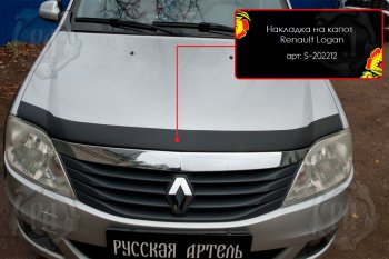 Декоративная накладка на капот Русская Артель Renault Logan  1 (2010-2016) рестайлинг (Поверхность текстурная)